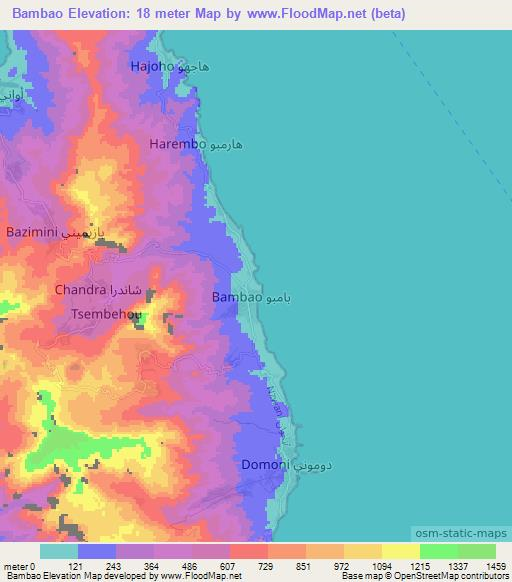 Bambao,Comoros Elevation Map