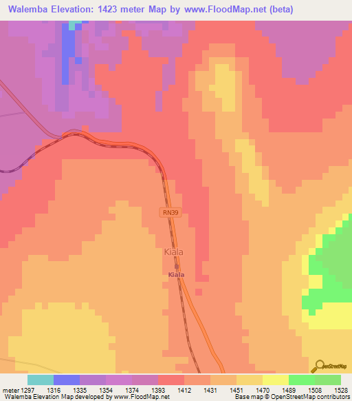 Walemba,Congo (Kinshasa) Elevation Map