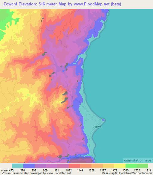 Zowani,Malawi Elevation Map