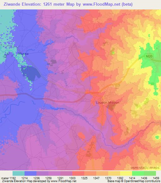 Ziwande,Malawi Elevation Map