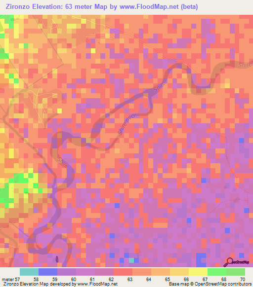 Zironzo,Malawi Elevation Map