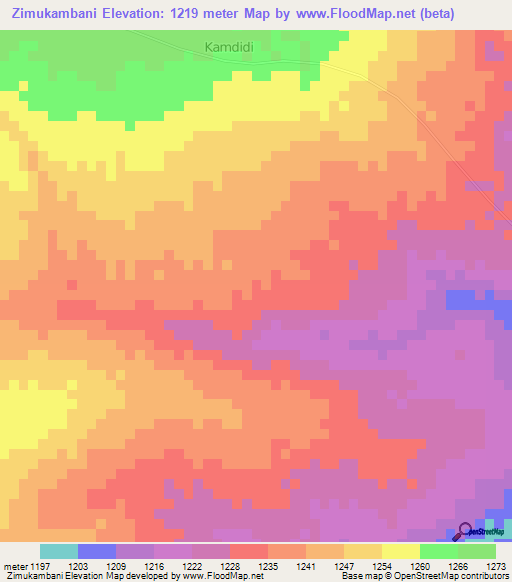 Zimukambani,Malawi Elevation Map