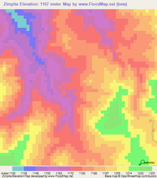Zimpita,Malawi Elevation Map