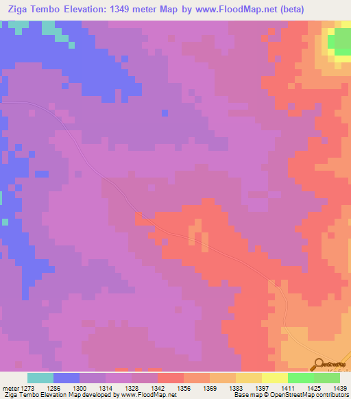Ziga Tembo,Malawi Elevation Map