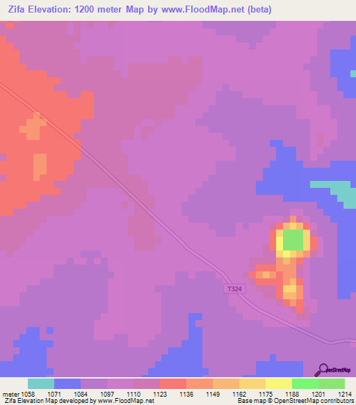 Zifa,Malawi Elevation Map