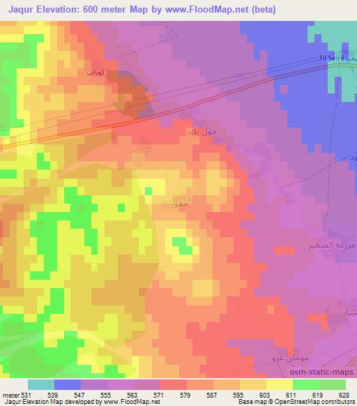 Jaqur,Syria Elevation Map