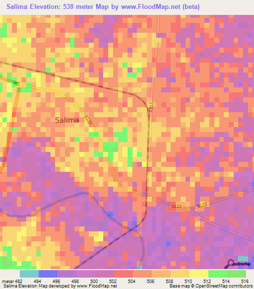 Salima,Malawi Elevation Map