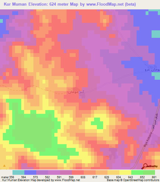 Kur Muman,Syria Elevation Map