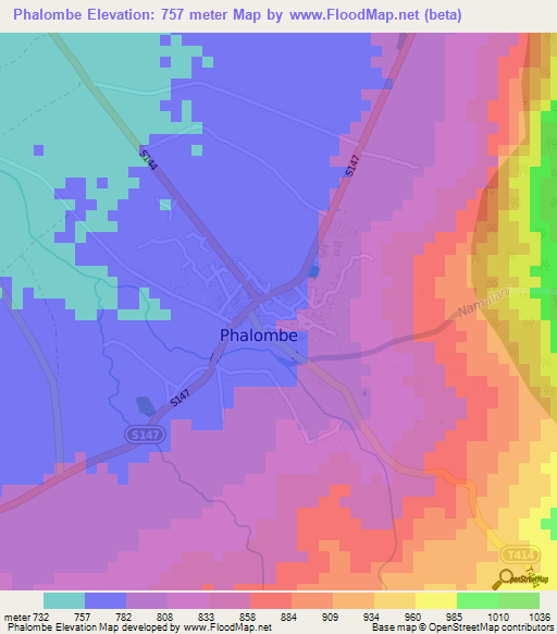 Phalombe,Malawi Elevation Map