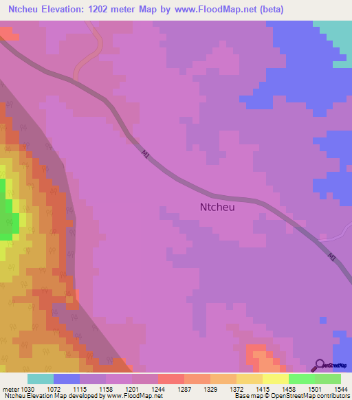 Ntcheu,Malawi Elevation Map