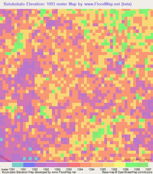 Bulukubalo,Botswana Elevation Map