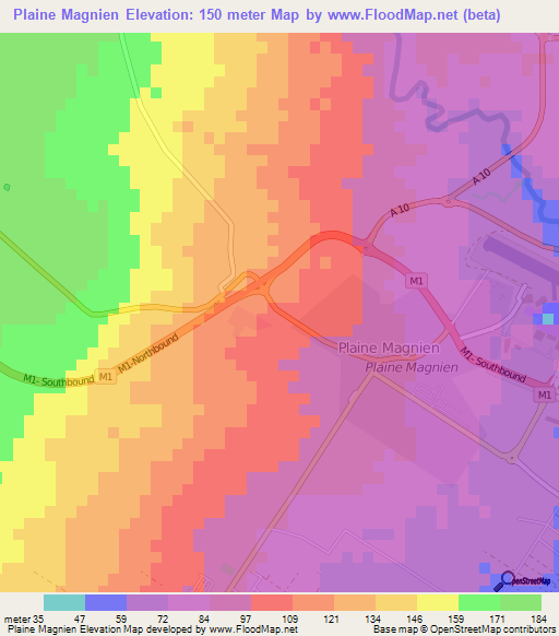Plaine Magnien,Mauritius Elevation Map