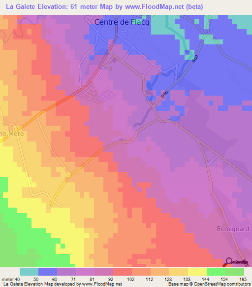 La Gaiete,Mauritius Elevation Map