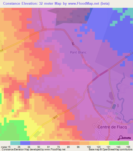 Constance,Mauritius Elevation Map