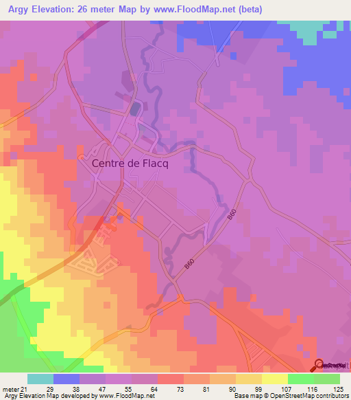 Argy,Mauritius Elevation Map