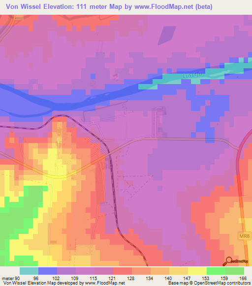 Von Wissel,Swaziland Elevation Map