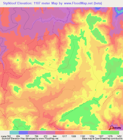 Stylkloof,Swaziland Elevation Map