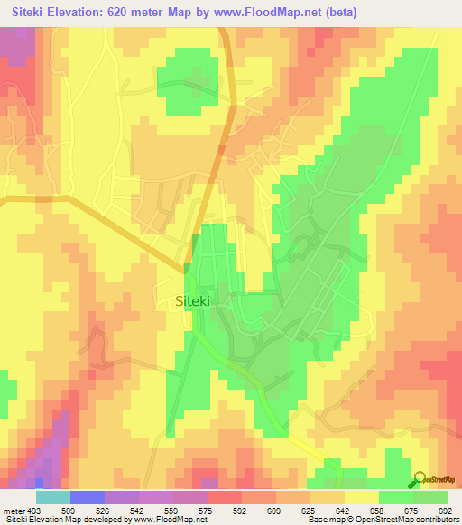 Siteki,Swaziland Elevation Map