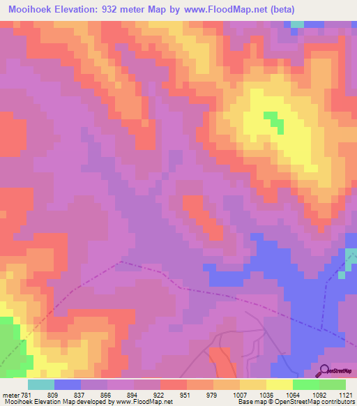 Mooihoek,Swaziland Elevation Map