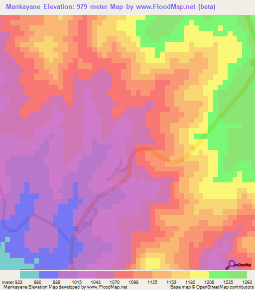 Mankayane,Swaziland Elevation Map