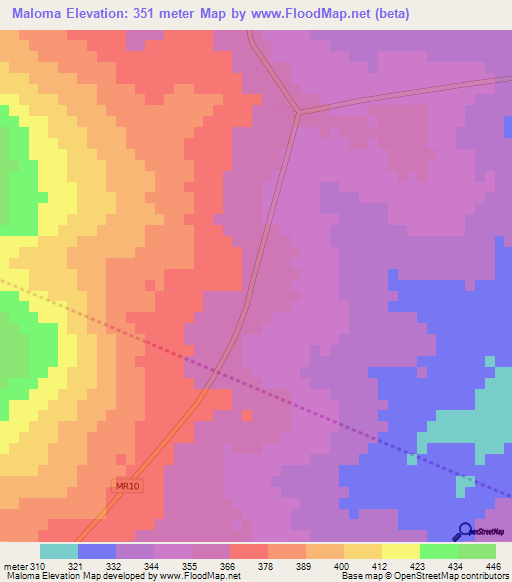 Maloma,Swaziland Elevation Map