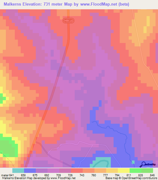Malkerns,Swaziland Elevation Map