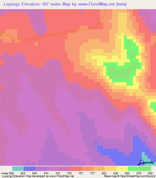 Luyengo,Swaziland Elevation Map