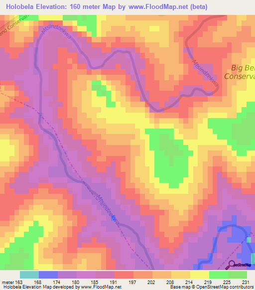 Holobela,Swaziland Elevation Map