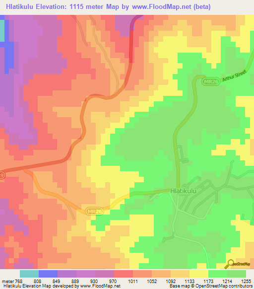 Hlatikulu,Swaziland Elevation Map