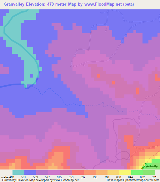 Granvalley,Swaziland Elevation Map