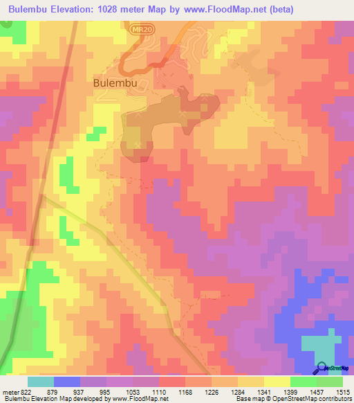 Bulembu,Swaziland Elevation Map