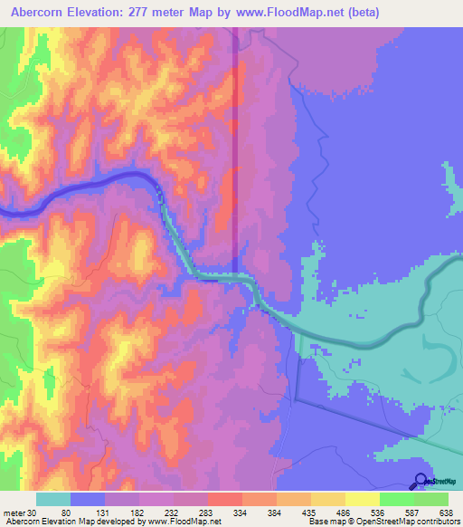 Abercorn,Swaziland Elevation Map
