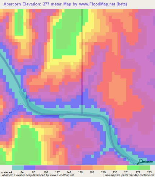 Abercorn,Swaziland Elevation Map