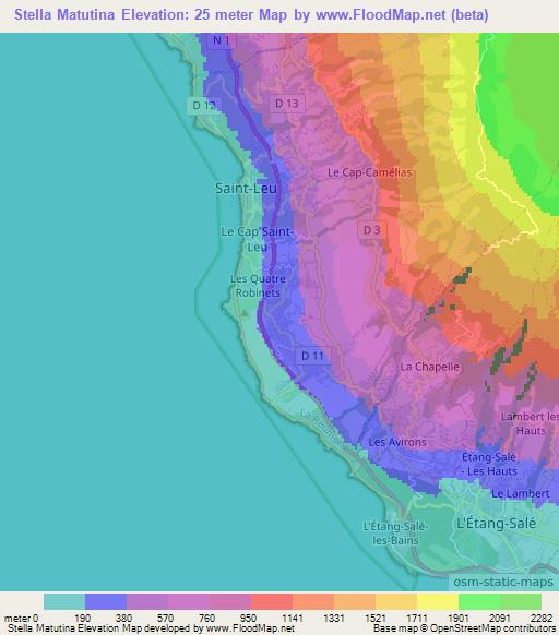 Stella Matutina,Reunion Elevation Map