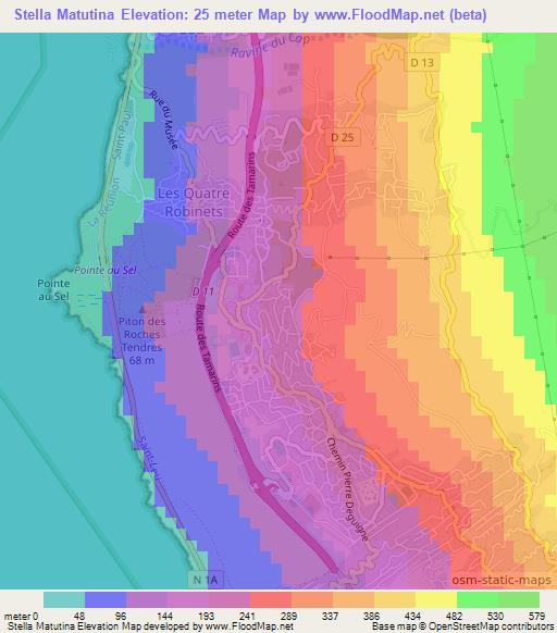 Stella Matutina,Reunion Elevation Map
