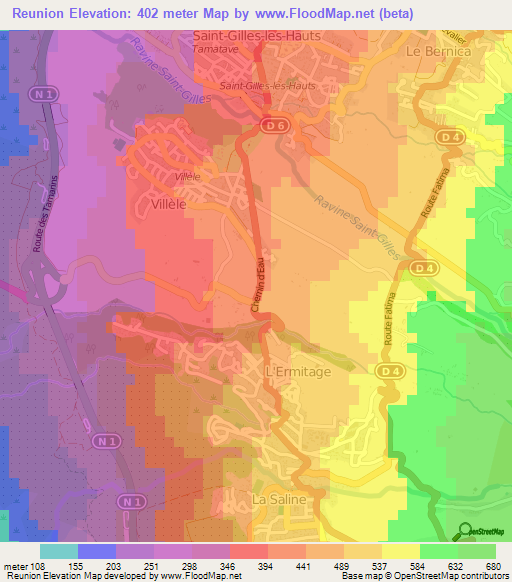 Reunion,Reunion Elevation Map