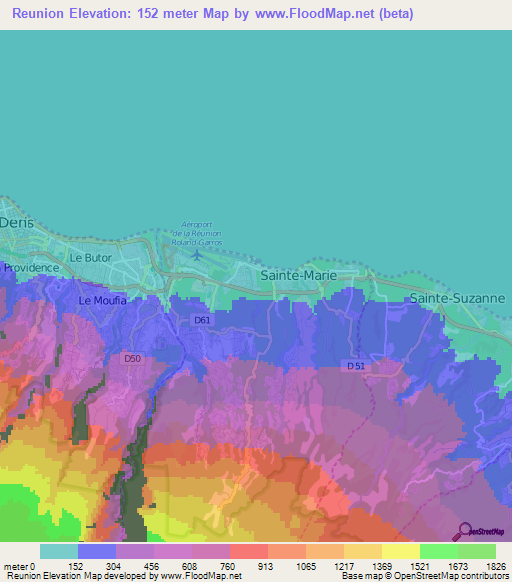 Reunion,Reunion Elevation Map