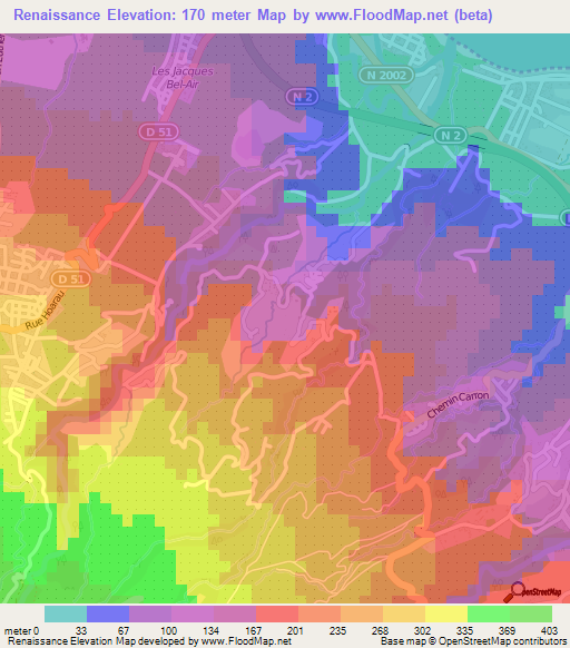 Renaissance,Reunion Elevation Map