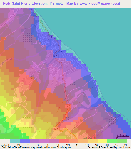 Petit Saint-Pierre,Reunion Elevation Map