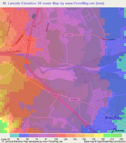 M. Lamotte,Reunion Elevation Map