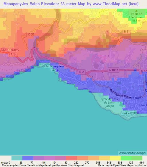 Manapany-les Bains,Reunion Elevation Map