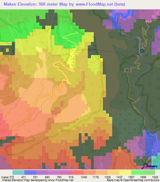 Makes,Reunion Elevation Map