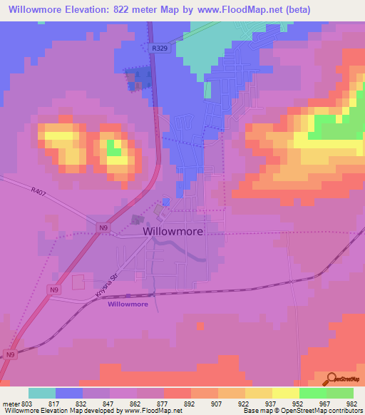 Willowmore,South Africa Elevation Map