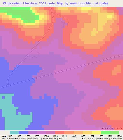 Wilgefontein,South Africa Elevation Map