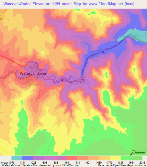 Waterval-Onder,South Africa Elevation Map