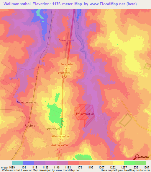 Wallmannsthal,South Africa Elevation Map