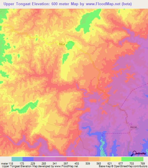 Upper Tongaat,South Africa Elevation Map