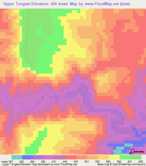 Upper Tongaat,South Africa Elevation Map