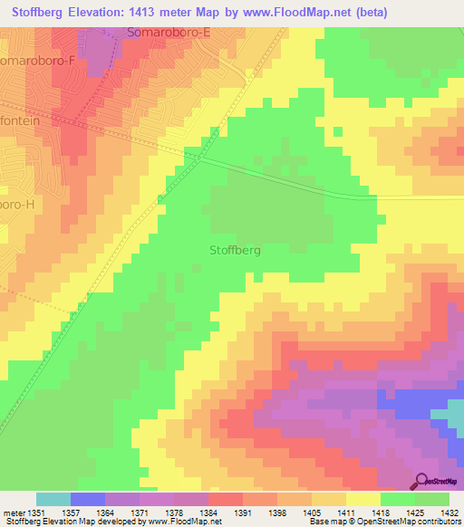 Stoffberg,South Africa Elevation Map