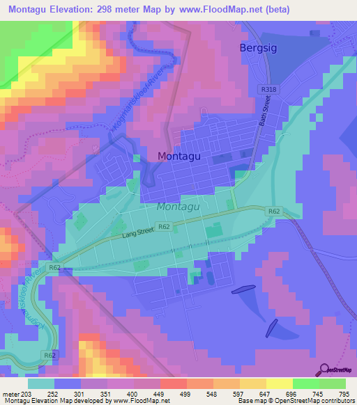 Montagu,South Africa Elevation Map